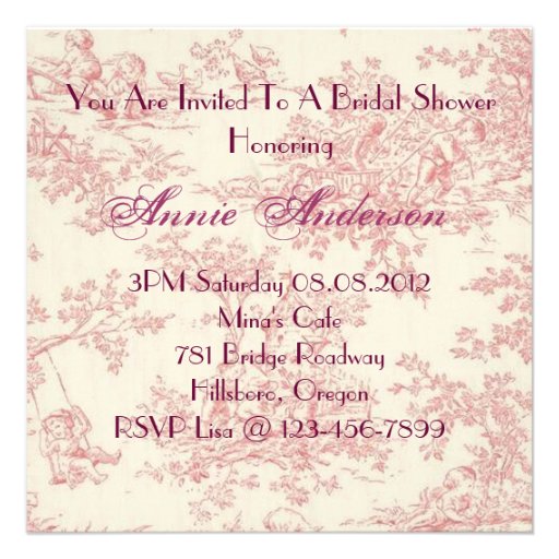 Pink Floral Bridal Shower Tea Party Invitation