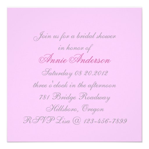 Pink Floral Bridal Shower Tea Party Invitation