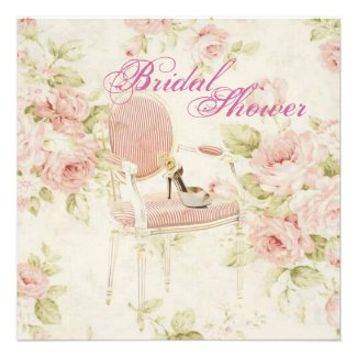 Pink Floral Bridal Shower Tea Party Invitation