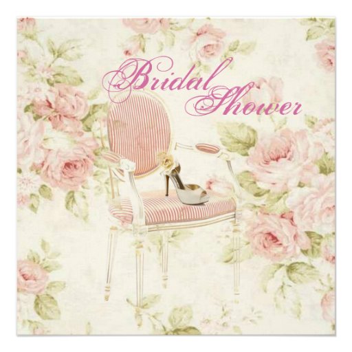 Pink Floral Bridal Shower Tea Party Invitation