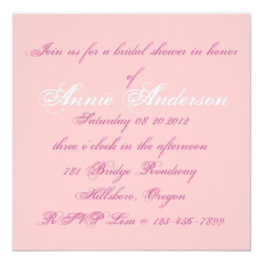 Pink Floral Bridal Shower Tea Party Invitation