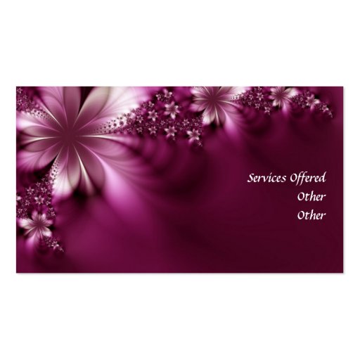 pink floral Business card (back side)