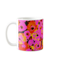 Pink Floral Coffee Mug by INTHEPRESENT Pink Floral Coffee Mug