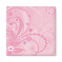 pink floral composition magnets