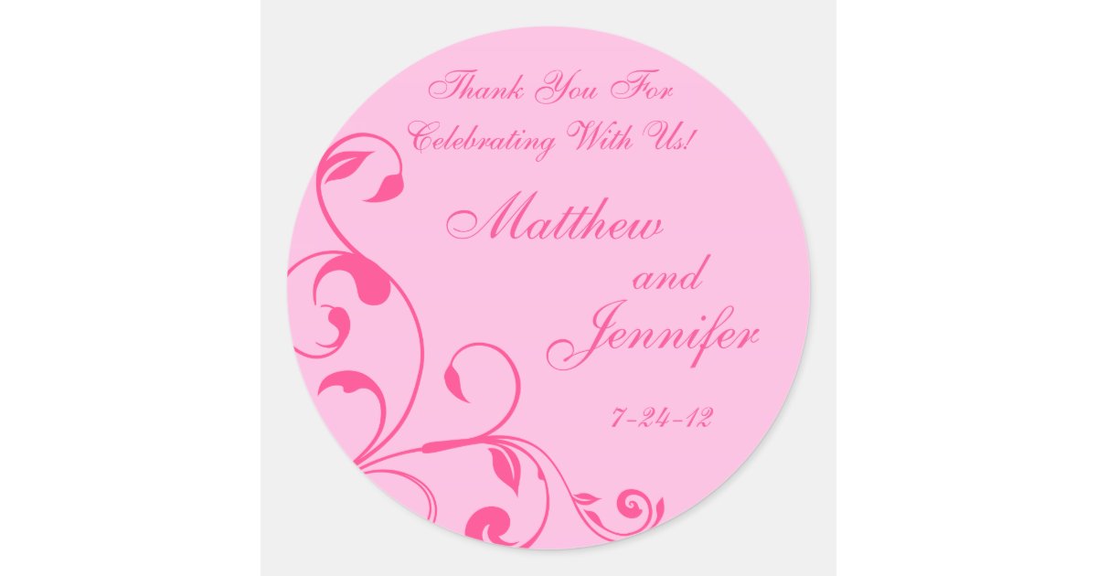 ... Curls Wedding Favor Labels / Gift Tags Classic Round Sticker Zazzle