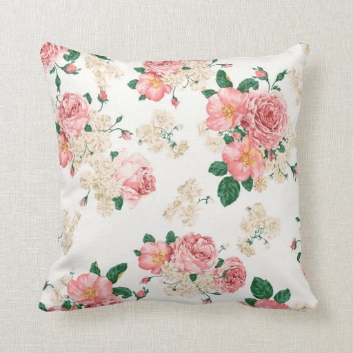 Pink Floral Designer Pillows Customized Gifts Zazzle