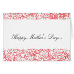 Pink Floral Drawing Mom's Day Greeting Card