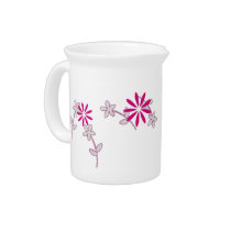 Pink Floral Elegant Beverage Designer Pitcher