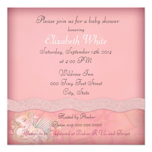 Pink Floral Fairy Mother and Infant Baby Shower Invitation