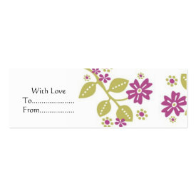 Pink floral gift tags profilecard