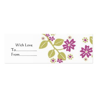 Pink floral gift tags profilecard