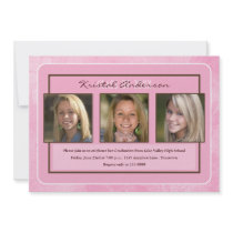 Pink Floral Graduation Party Invitation by mousearte Pink Floral Graduation Party Invitation