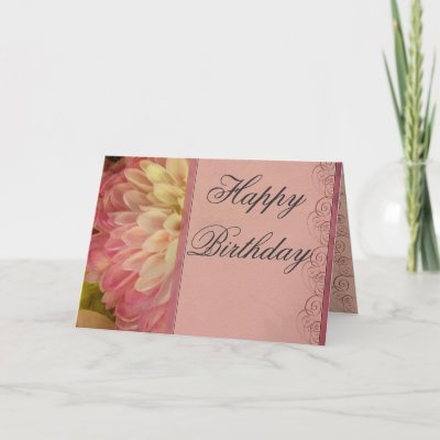 Fashioned Names Starting  on Vintage Look  Old Fashioned Birthday Card  Soft Pink And White Flower