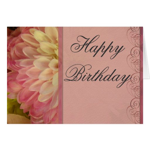 pink floral birthday card