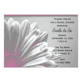 Pink Floral Highlights Bridal Shower Invitations 5