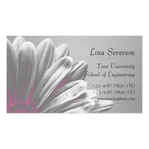 Pink Floral Highlights Graduate Business Card Templates (front side)