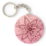 Pink Floral Key Chain