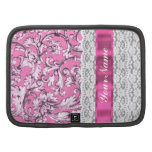 Pink floral lace pattern planners