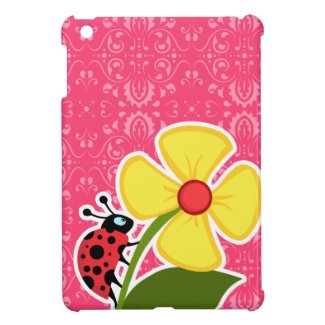 Pink Floral; Ladybug Cover For The iPad Mini