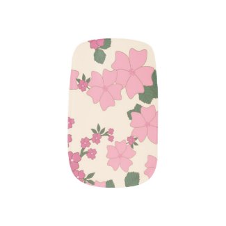 Pink Floral Minx Nails