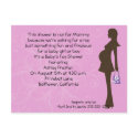 Pink Floral Modern Mom Baby Shower Invitation postcards