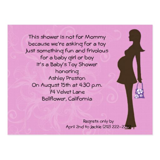 Pink Floral Modern Mom Baby Shower Invitation Postcard | Zazzle