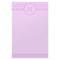 Pink Floral Monogram Initial Stationery