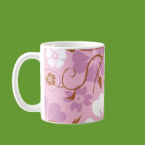 pink floral mug