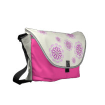 Pink Floral on Hot Pink Messenger Bag at Zazzle