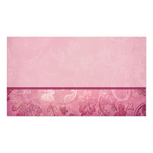 Pink Floral Paisley Placecards Business Card (back side)
