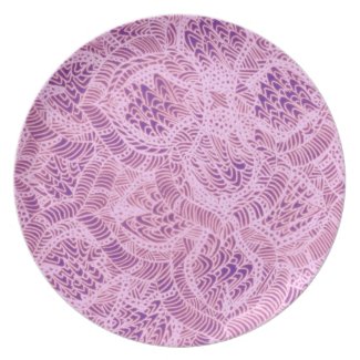 Pink Floral Patio Plate