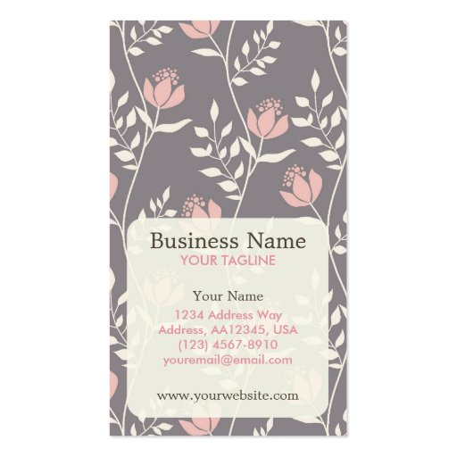 Pink Floral Pattern Appointment Business Card (front side)