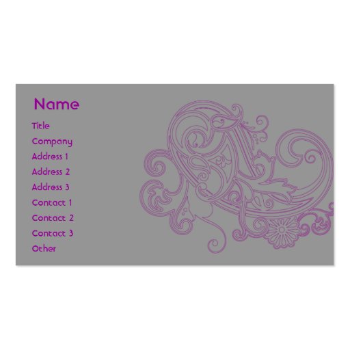 Pink Floral Pattern - Business Business Card Templates (front side)