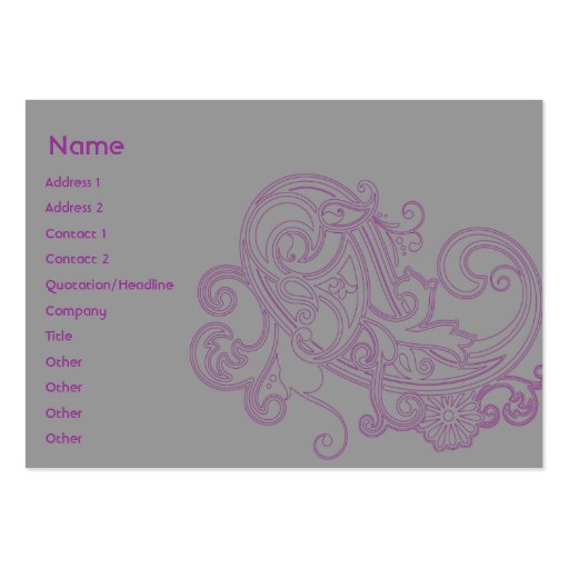 Pink Floral Pattern - Chubby Business Card (front side)