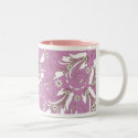 pink floral pattern mugs by VioDeSign pink floral pattern mugs