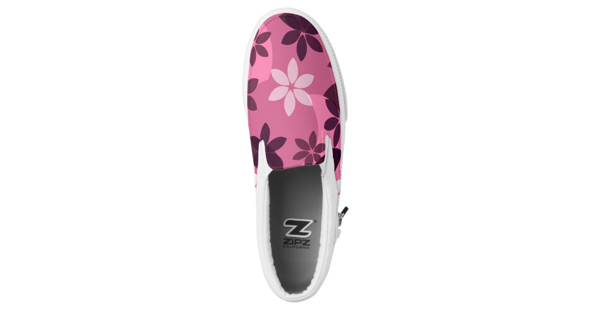 Pink floral pattern printed shoes Zazzle