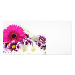 Pink floral personalized photo card