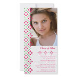 Pink floral photo graduation party announcement personalized photo card