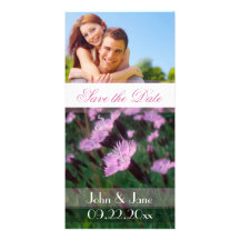 Pink Floral  /photo  "Save the Date" Custom Photo Card
