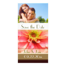 Pink Floral  /photo  "Save the Date" Personalized Photo Card