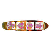 Pink Floral Poker Signs - Diamond,Spade,Heart,Club skateboards by doonagiri Pink Floral Poker Signs - Diamond,Spade,Heart,Club skateboards