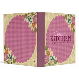 Pink Floral Recipe Binder binder