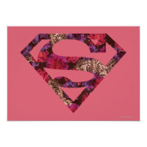 supergirl, floral s-shield, girly, cute, super hero, heroine, metropolis, superman, dc comics, Invitation with custom graphic design