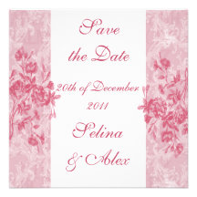 Pink Floral Save the Date Custom Invites