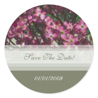 Pink Floral Save The Date Sticker sticker