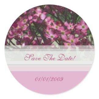 Pink Floral Save The Date Sticker sticker