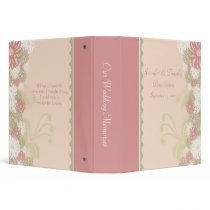 Pink floral shabby chic wedding memories binder