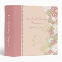 Pink floral shabby chic wedding memories binder