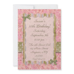 Pink Floral Shabby Party Invitation