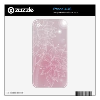 pink Floral Skin Decal For The Iphone 4s